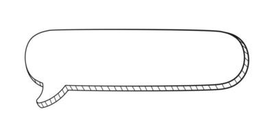 cómic habla burbuja 3d garabatear contorno vector ilustración