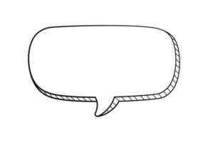 Comic speech bubble 3D doodle outline vector illustration