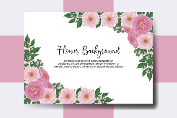 Wedding banner flower background, Digital watercolor hand drawn Peony Flower design Template