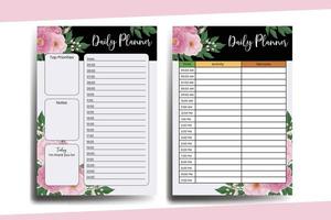 Planner To Do List Peony Flower Design Template vector