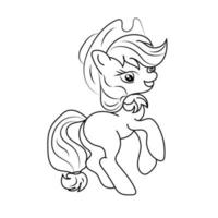 Children Coloring page design with cute unicorn vector