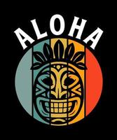 Aloha flowers aloha beaches logo t-shirt design vector