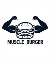 muscle burger illustration design vector