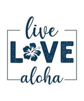 aloha flores aloha playas logo camiseta diseño vector