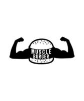 muscle burger illustration design vector