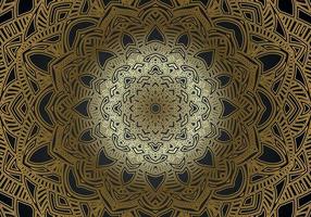 luxury ornamental mandala design background in gold color vector