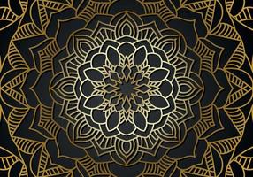 luxury ornamental mandala design background in gold color vector