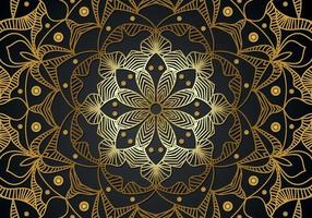 luxury ornamental mandala design background in gold color vector
