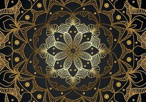 luxury ornamental mandala design background in gold color vector