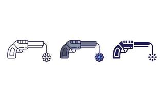 Gun flower vector icon