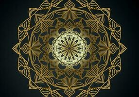 luxury ornamental mandala design background in gold color vector