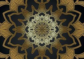 luxury ornamental mandala design background in gold color vector