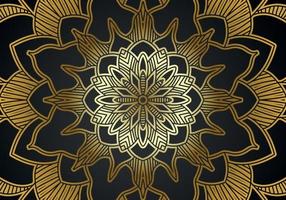 Fondo de diseño de mandala ornamental de lujo en color dorado. vector