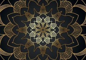 luxury ornamental mandala design background in gold color vector