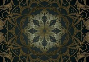 luxury ornamental mandala design background in gold color vector