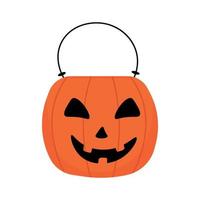 A bucket in the shape of a pumpkin. Vector illustration