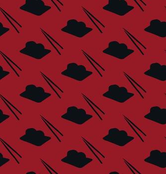 Seamless vector pattern of rolls with chopsticks