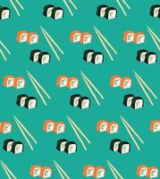 Pattern of rolls with chopsticks vector