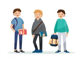 elementary school student. Back to school concept vector illustration