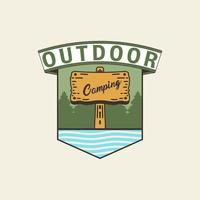 Outdoor camping Vintage Badge Design. Outdoor Adventure Badge Logo Illustration vector