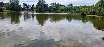 tropical lake in rural property photo