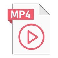 Modern flat design of MP4 file icon for web vector