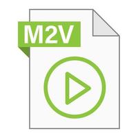 Modern flat design of M2V file icon for web vector