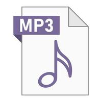 diseño plano moderno del icono de archivo mp3 para web vector