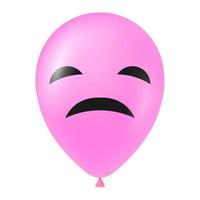 Halloween pink balloon illustration with scary and funny face vector