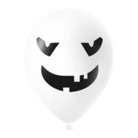 Halloween white balloon illustration with scary and funny face vector