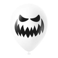 Halloween white balloon illustration with scary and funny face vector