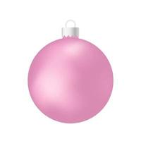 Pink rose Christmas tree toy or ball Volumetric and realistic color illustration vector