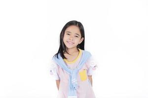 Image of Asian child posing on white  background photo