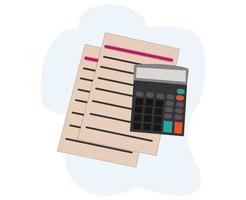 document and calculator icon. business icon vector