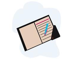 diary or notebook icon and pen icon vector