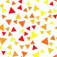 Geometric seamless pattern of red, yellow, orange triangles for textile, paper and other surfaces vector