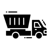 Dump truck vector design in modern style, premium icon