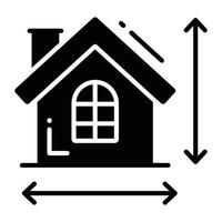 Trendy vector style of house measurement, editable icon