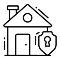 Shield with house denoting vector of home protection, home security icon