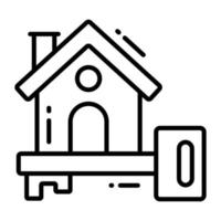 House with key denoting vector of house ownership, editable icon