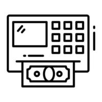 Well designed icon of atm machine, cash withdrawal machine icon vector