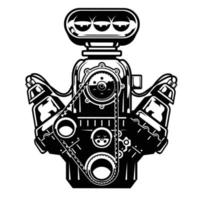 big muscle car engine vector