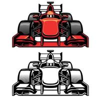 formula car race front side view vector