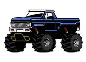 american big foot pick up truck vector