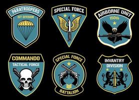 set bundle of military unit badges vector