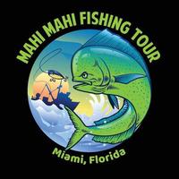 mahi mahi fishing shirt design vector