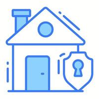 Shield with house denoting vector of home protection, home security icon