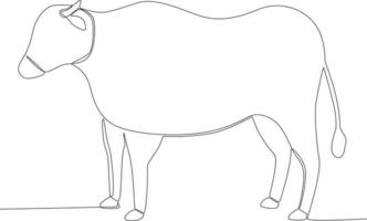 Side view of a cow for sacrifice vector