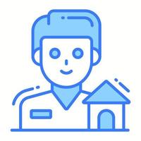 Person with house vector design of house builder in trendy style