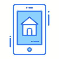 House inside mobile vector of home application in editable style